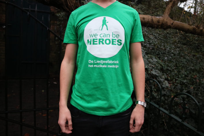 Liedjesfabriek t-shirt, we can be heroes